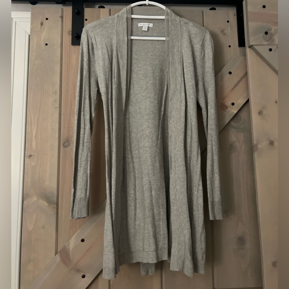 NY&Company Chiffon Trim Tie Wrap Cardigan